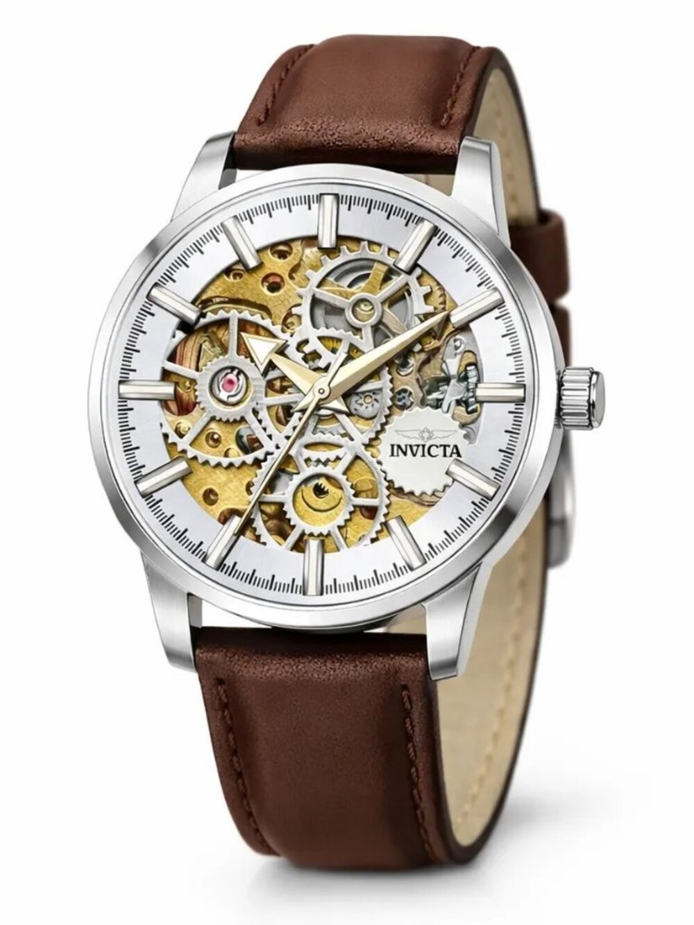 Invicta Objet D Art Mechanical Men's Watch w/ Skeleton Dial - 45mm, Brown
